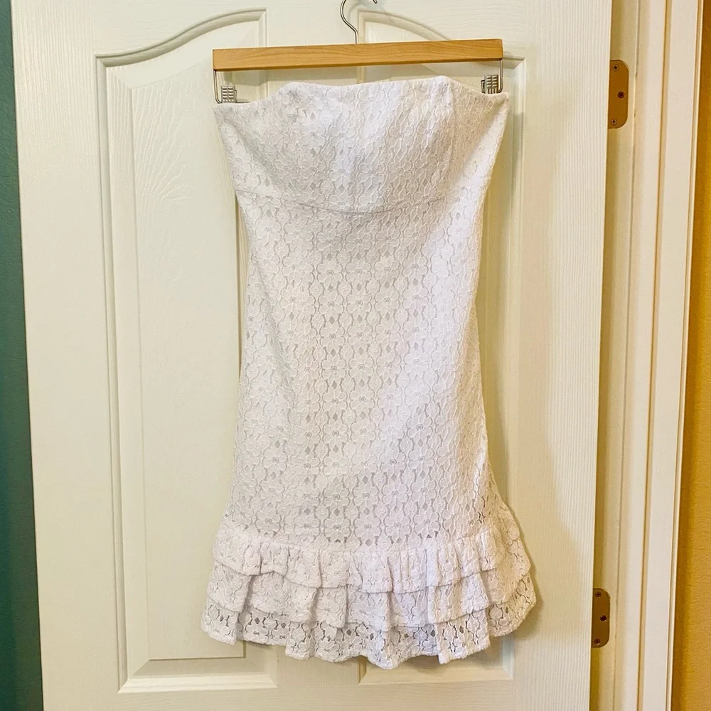 EUC Lilly Pulitzer Resort White Franco Strapless Empire Waist Dress - Picture 7 of 17